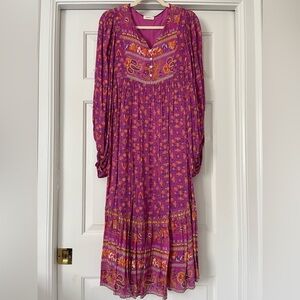 Spell Madame Peacock Boho Dress, size M, Boysenberry